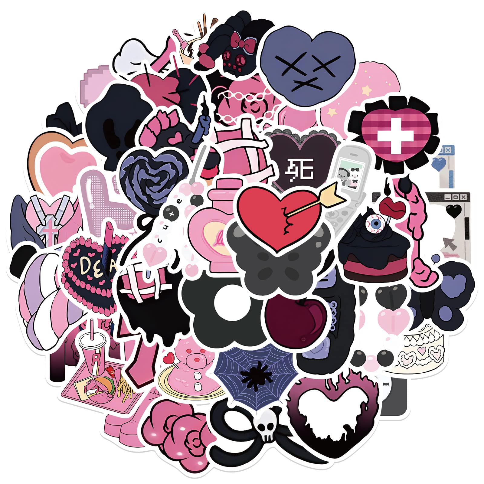 LYunMu 50Pcs Dark Girl Stickers for Kids Teens Adults Boys Girls Gift,Stickers Pack for Laptop,Skateboard Luggage Car Bike Cup Computer Water Bottle Decor,Love Girl Vinyl Waterproof Sticker Decal