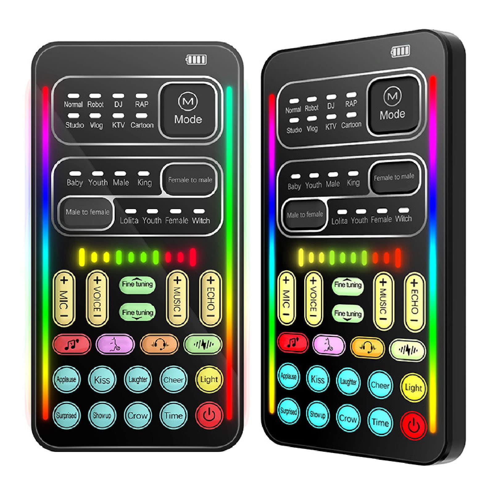 Voice Changer, Handheld Microphone Voice Changer Disguiser Modulator for PS4 PS5 XboxOne Switch Phone Computer PC Laptop, 8 Sound Effects, Effect Live Broadcast Card for Adults Kid