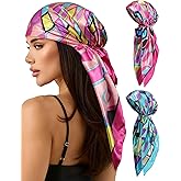 AWAYTR Pretied Head Scarf for Women - 2 Pack Chemo Patients Headwear Cancer Hair Loss Scarf Head Wrap Cover Hat Turban Cover
