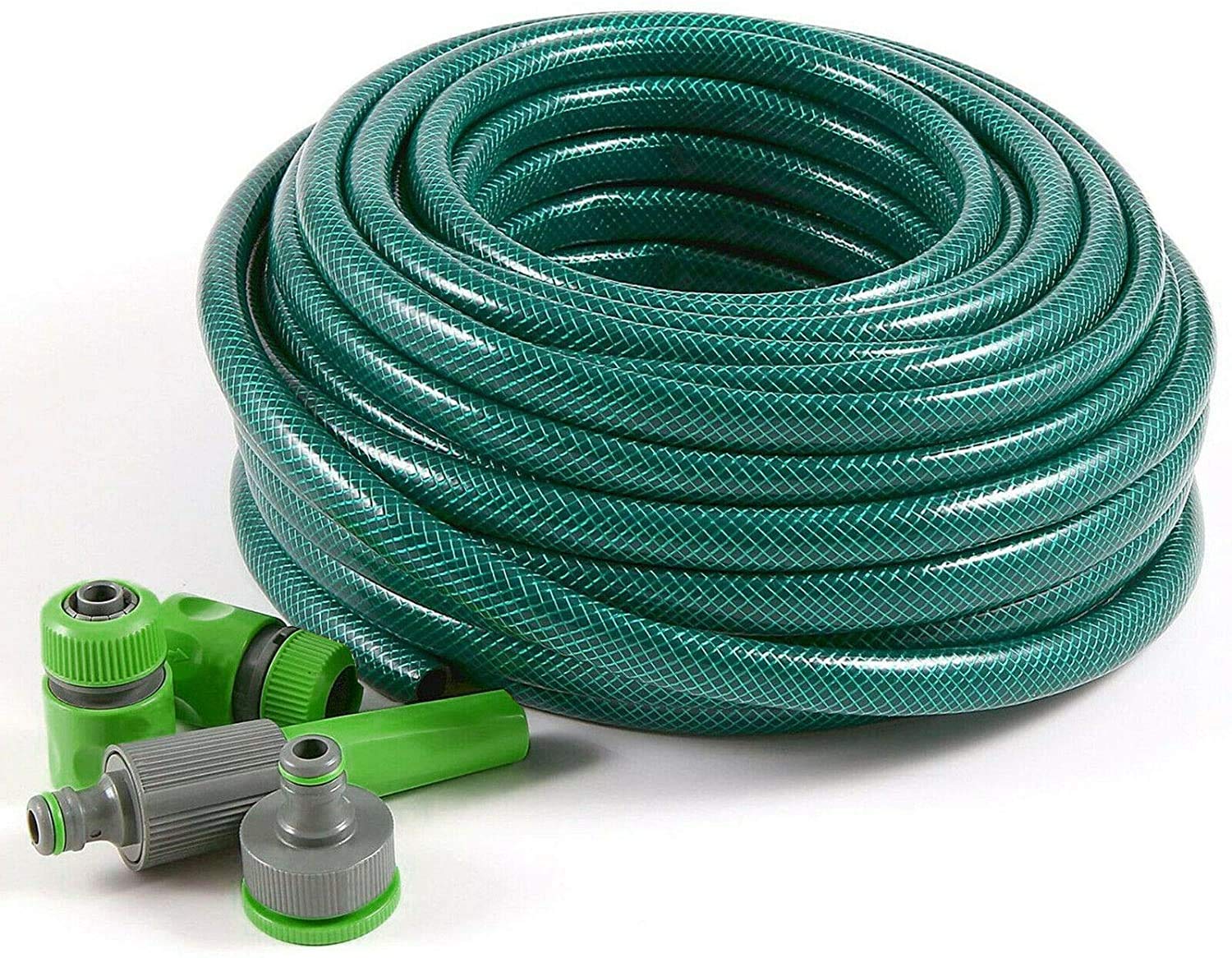 Homespired® Garden Hose Pipe - 3 Layers Reinforced Water Hose Pipe Hose - 1/2", 14mm Diameter - Spray The Plants, Wash The Car or Fill The Pool (15m w/Spray Nozzel Set)