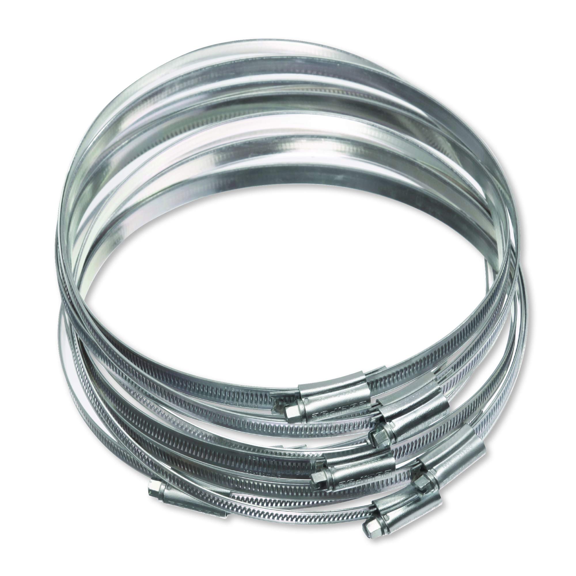 Eclipse Professional Tools ECW1-8 W1 Bag of 10 150-180mm (5 ⅞" - 7 ⅛") Mild Steel Worm Gear Hose Clamps