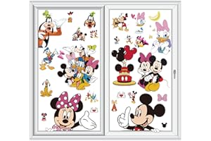 GOSERQUT 9 Sheets Mick Mouse Window Clings Decals, Removable Window Sticker Mouse Wall Sticker Party Supplies Gift for Kids for Window Decorat Home Decor