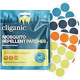 Cliganic Mosquito Repellent Stickers (90 Pack) - Patches for Kids & Adults, Natural DEET-Free, Citronella Essential Oil Infus