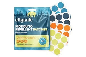 Cliganic Mosquito Repellent Stickers (90 Pack) - Patches for Kids & Adults, Natural DEET-Free, Citronella Essential Oil Infused