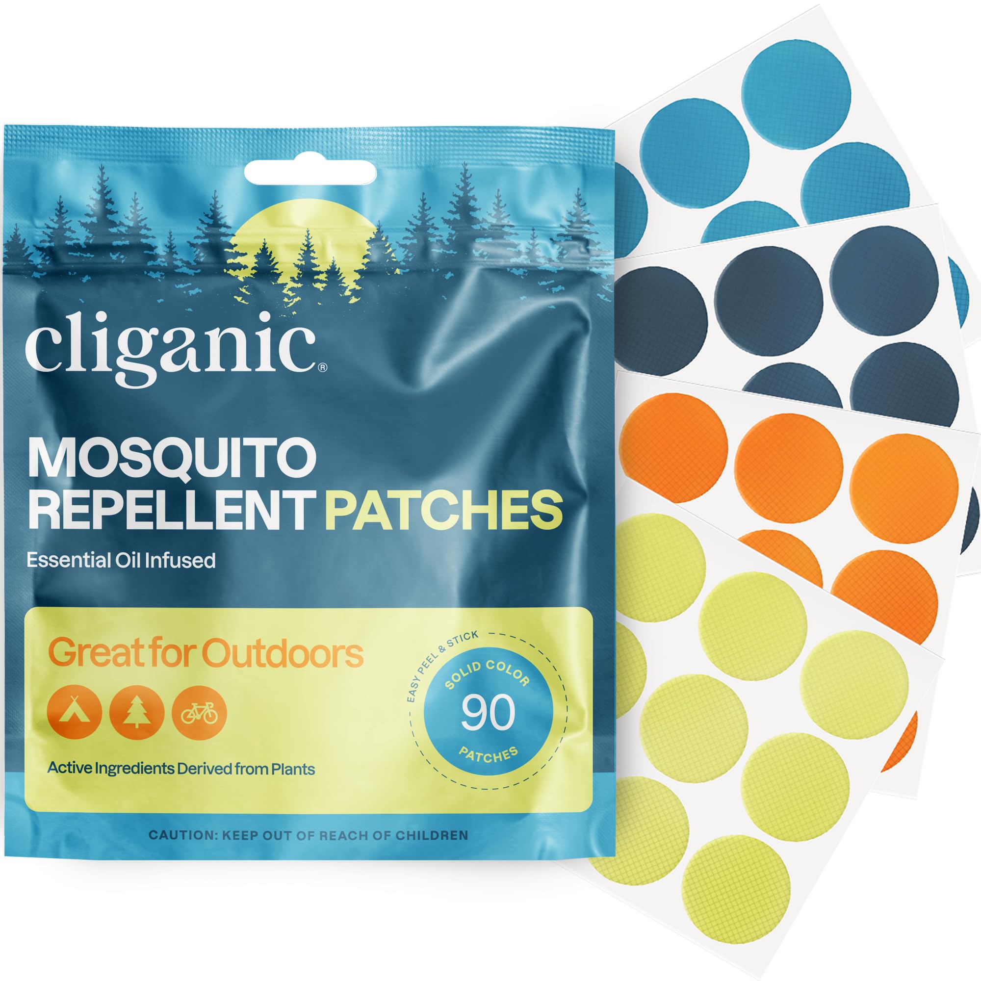 Photo 1 of Cliganic Mosquito Repellent Stickers (90 Pack) - Patches for Kids & Adults, Natural DEET-Free, Citronella Essential Oil Infused