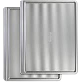 USA Pan Bakeware Cookie Sheet, Warp Resistant Nonstick Baking Pan, Made in the USA from Aluminized Steel, Large Set of 2