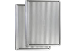USA Pan Bakeware Cookie Sheet, Warp Resistant Nonstick Baking Pan, Made in the USA from Aluminized Steel, Large Set of 2