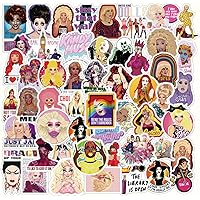 50Pcs RuPaul's Drag Race Stickers Pack | Classic Funny Aesthetic American Real Person Talent Show Versatile Vinyl Waterproof 