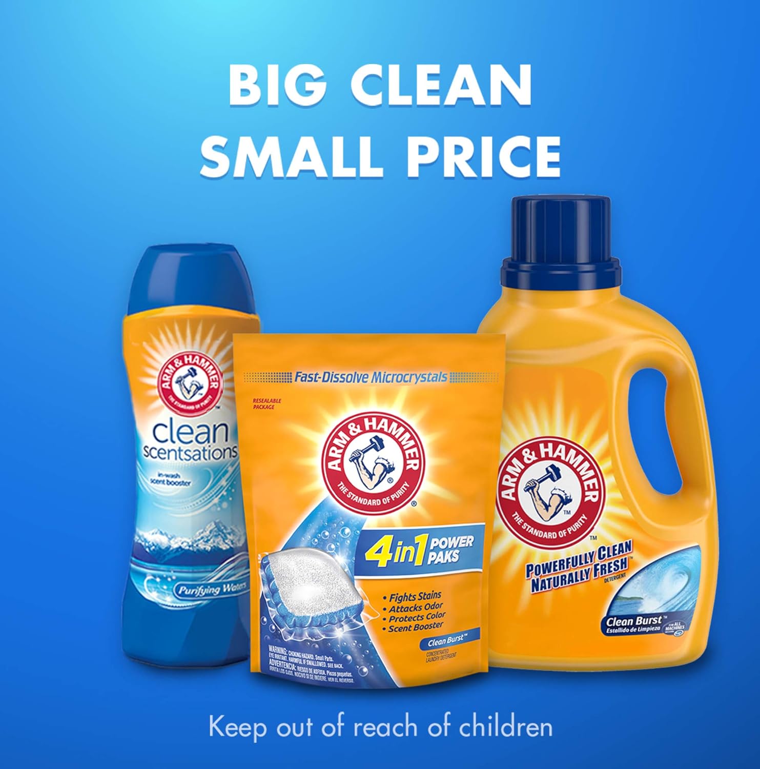 Arm & hammer 4-in-1 Laundry Detergent Power Paks, 97 Count (Packaging may vary): Health & Personal Care