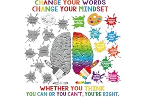 Dispowreath 44 Pcs Growth Mindset Bulletin Board Set Inspirational Poster Motivational Quotes Positive Sayings Accent Display Set Growth Mindset Classroom Decoration for Middle High School Classroom