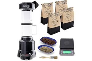 Fresh Roast Coffee Roaster Bundle SR800, Glass Extension Tube, Pour Over Digital Scale, (4 lbs) Sample Pack Green Beans, (2-P