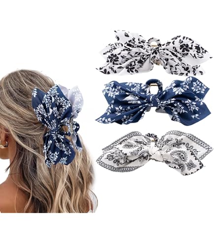 Huge Hair Accessory Bundle CC Scrunchies Western Claw Clips Bows 20+ Pieces NEW Hair Care Gift Set,xxl Hair Claw,acetate Clip,satin  main image 4