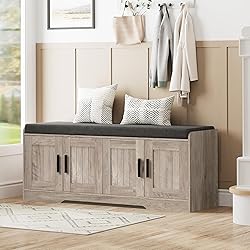 Homleke 2-Tier Storage Bench, Shoe Bench with