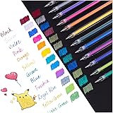 Dyvicl Metallic Gel Pen, Dual Metallic Liquid Glitter Iridescent Gel Pen for Adult Coloring, Doodling, Drawing, Scrapbooking,