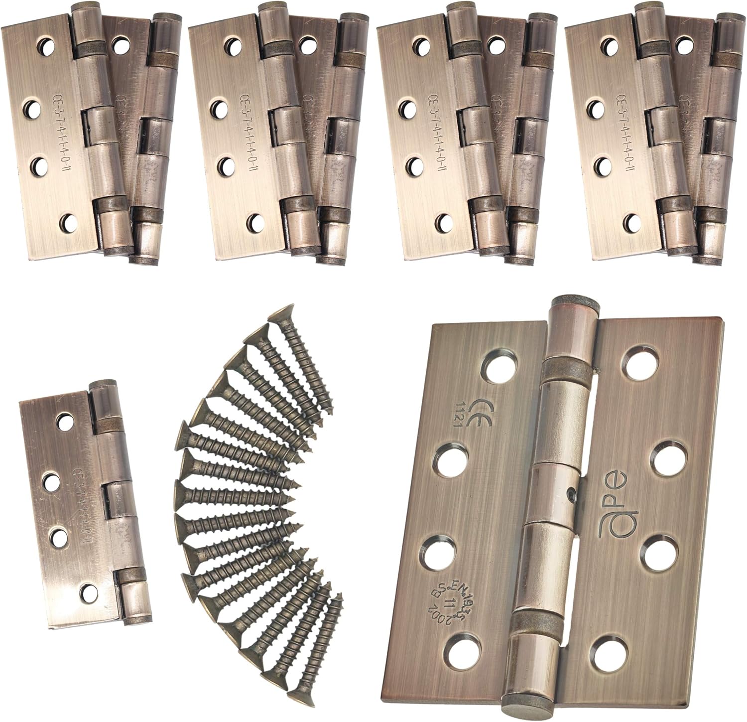 Internal & External Door Hinges 4" 102mm Ball Bearing (5, Florentine Bronze)