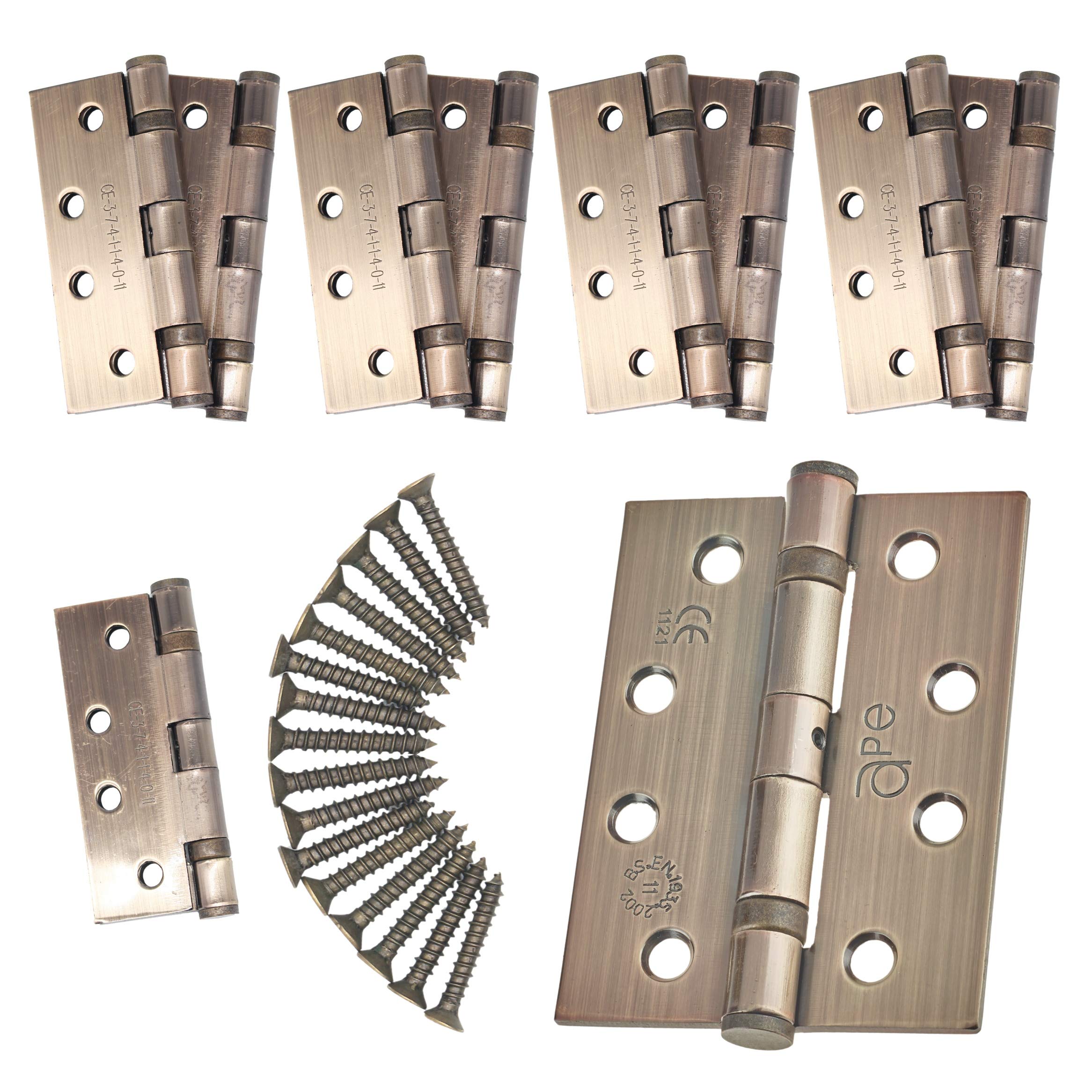 Internal & External Door Hinges 4" 102mm Ball Bearing (5, Florentine Bronze)