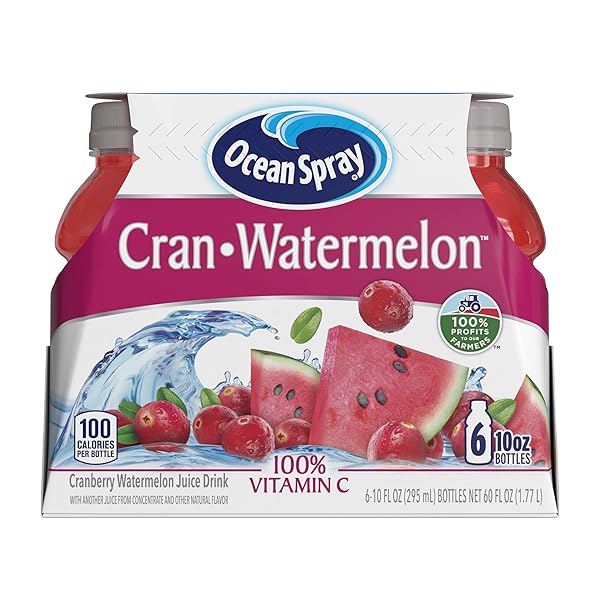 OCEAN SPRAY® CRAN-WATERMELON™ CRANBERRY WATERMELON JUICE DRINKS, 10 FL OZ BOTTLES, 6 COUNT