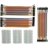 Jumper Wire Mit Breadboard - ALLEU BJ-018 3pcs 400 Pin Breadboard UND 40x20 Female-Female, Male-Male, Female-Male Kabel Steckbr&uuml;cken f&uuml;r Arduino Raspberry Pi