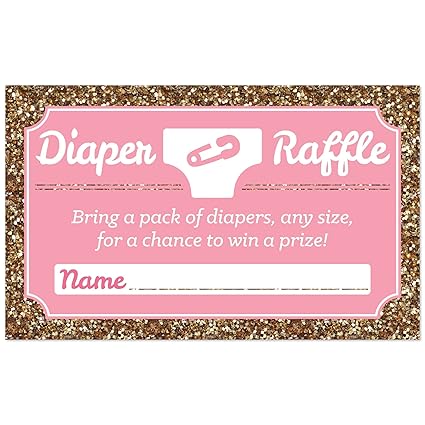 Amazon Com Hello Little One Pink And Gold Diaper Raffle Girl