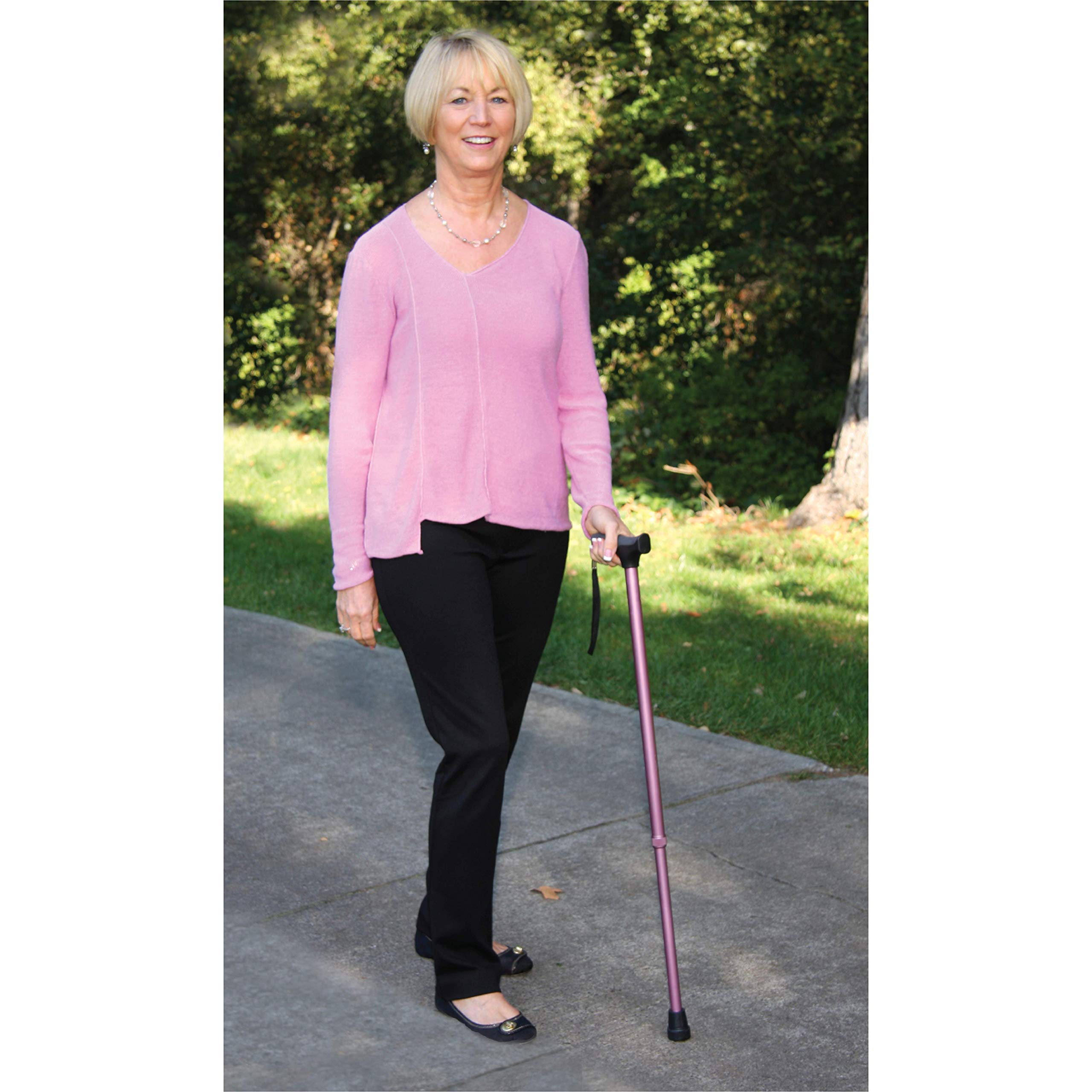 Carex Soft Grip Walking Cane with Strap, Anti-Slip Walking Cane for Easy Maneuvering, Walk Stick for Seniors & Adults with Added Support and Adjustable for Balance, Supports up to 250 lbs, Blue Marble