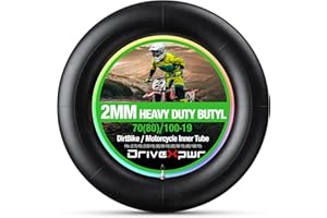 DRIVEXPWR Heavy Duty 2.75/3.00-19 Inner Tube（70(80)/100-19）, 2.1mm Thick Butyl Rubber, TR4 Valve Stem, Compatible with Segway X160, X260, Surron LightBee X, Talaria Sting MX3/MX4, UltraBee, Razor Moto