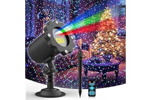REFFMOV Laser Christmas Projector Lights Outdoor, 3 Color Christmas Laser Light Outdoor with Remote Control,IP65 Waterproof Firefly Laser Light Projector for Holiday,Party,Garden,Decoration