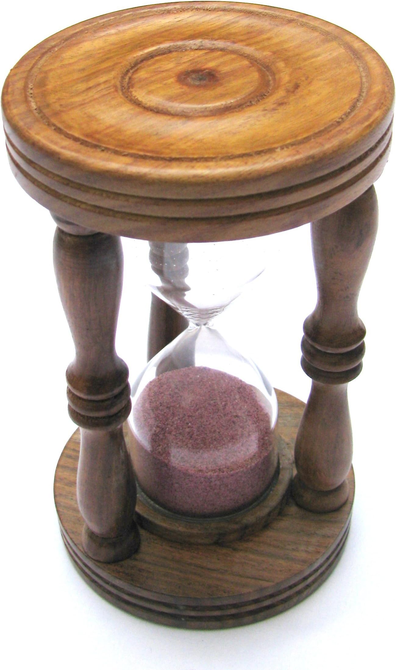 Artshai 5 Minute Sheesham Wood Hourglass Sand Timer, Decorative Sand Clock