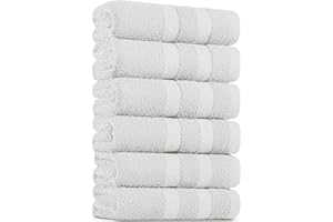 BELADOR Hand Towels 6-Pack - Premium Soft Cotton Hand Towels for Bathroom - Quick-Dry & Absorbent Hand & Face Towel Set | White Hand Towels 16"x30"