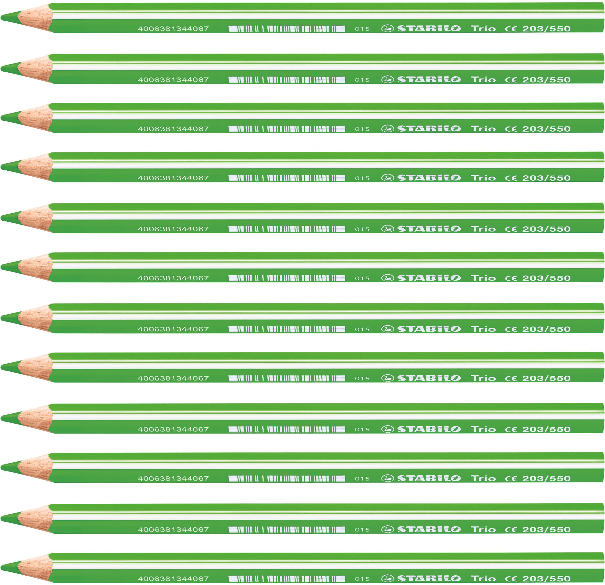 STABILO Colouring Pencil Trio thick - Pack of 12 - yellow/green