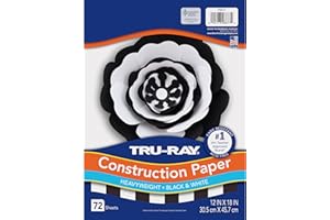 Tru-Ray Papier de construction de qualité supérieure, noir et blanc, 30,5 x 45,7 cm, 72 feuilles