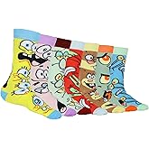 Nickelodeon SpongeBob Squarepants Socks Men's Allover Character Designs 7-Pair Adult Crew Sock Set (Fits Shoe Size 6-12)
