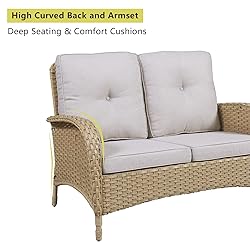 HUMMUH 5-Piece Patio Furniture Wicker Outdoor