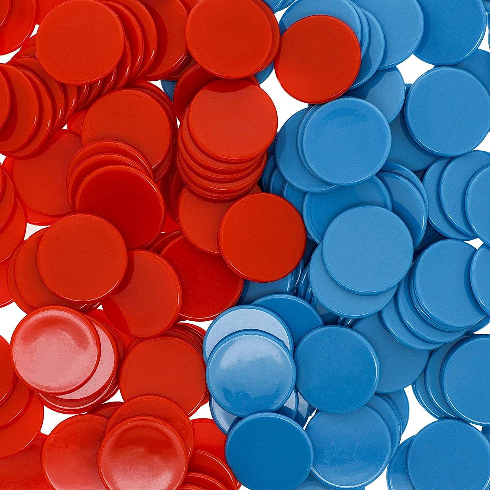 Juvale 250-Pack Plastic Two Colour Counters Kids Math Manipulatives Counting Chips Red and Blue 1 Inch