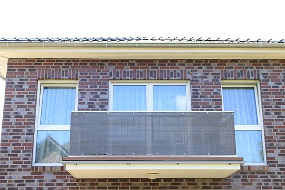 Grau 10 x 0,9m Balkonsichtschutz, Balkonverkleidung, Windschutz, Sichtschutz und UV-Schutz für Balkon, Gartenanlagen, Camping