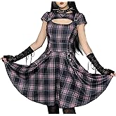 TSMNZMU Women Gothic Mesh Mini Dress Black Harajuku Grunge Halter Dresses Sleeveless Aesthetic Alt Dress Y2K Emo Dress