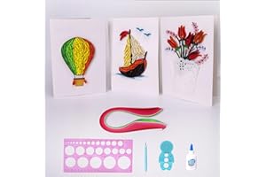 ACADOIT Greeting Card Quilling Cards Kit with Tool Fun Quilling Craft Kit Folded Cards for Beginners(Floral-4)