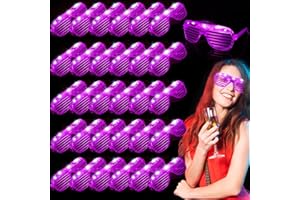 MiniInflat 30 Pcs Plastic Light up LED Glasses for Adults Kids Glow in the Dark Sunglasses Shutter Shades for Xmas Neon Party