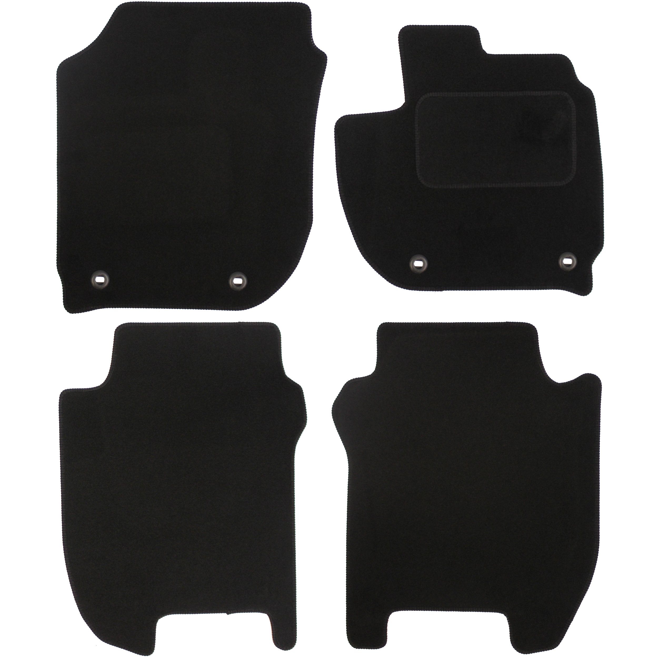 JVL 3637 Fully Tailored Car Mats with 4 Clips - Black, 4 Pieces