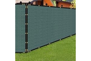 phepetroll 4 x 50FT Privacy Screen Fence Green Heavy Duty Mesh Fencing Shade Net Cover with Reinforced Bindings 100 Straps for Outdoor Chain Link Fence Patio Wall Garden Backyard, Green