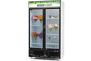 PROCOOL CREATIVE COOLING SOLUTIONS Procool Refrigeration Glass 2 Door Floral Display Cooler "Fresh Flowers" Design; 35 Cubic Ft., 45" Wide