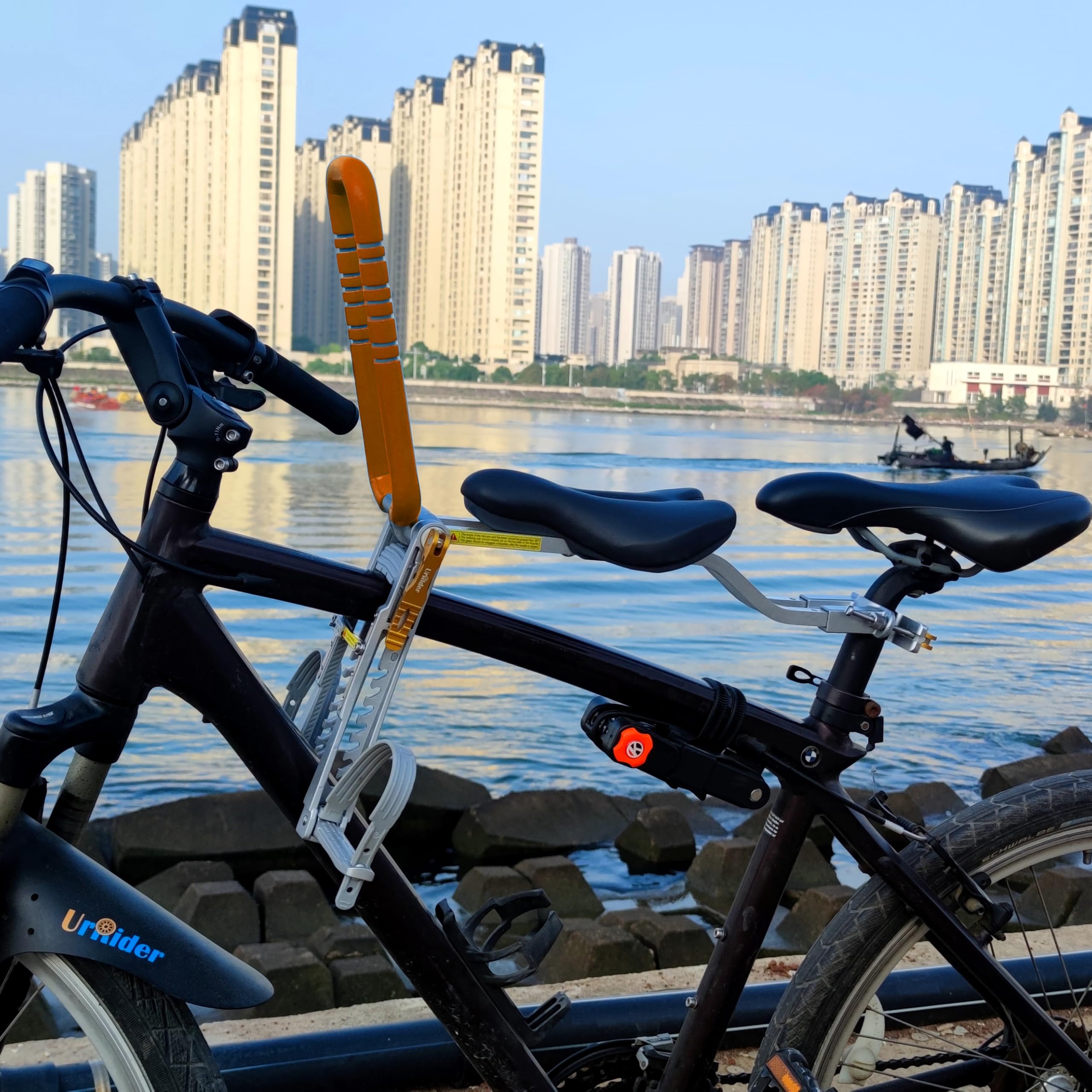 UrRider Child Bike Seat, Front Mount Kids Bike Seat,Fit Mountain Bikes, Cruiser Bikes, Folding Bikes, Ultra Light,Portable, Tool-Free, Quick-Release,Toddler Bike Seat for 2-6 Years(up to 60lbs)