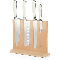 Sur La Table 5-Piece German Steel Knife Set With Magnetic Beechwood Block - Chef, Nakiri, Bread, Paring Knives - View #7