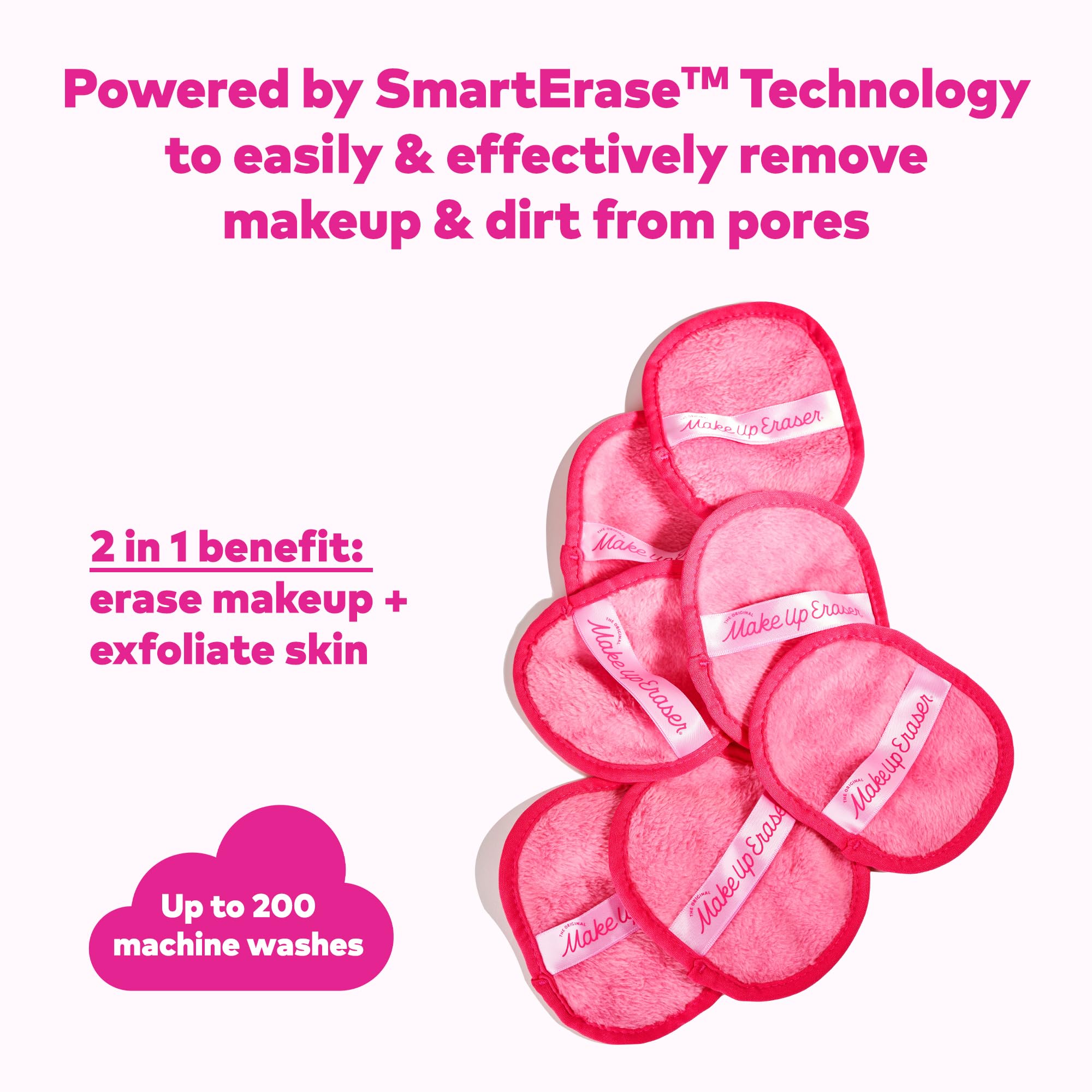 The Original MakeUp Eraser, 7-Day Set, Erase All Makeup with Just Water, Including Waterproof Mascara, Eyeliner, Foundation, Lipstick, Sunscreen, and More! 7ct