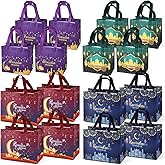 16PCS Ramdan Mubarak Reusable Gift Bags, Assorted Size Treat Bags with Handles, Ramadan Mubarak Party Bags, Multifunctional Non-Woven Ramadan Bags for Gifts Wrapping, Ramadan Kareem Party Supplies