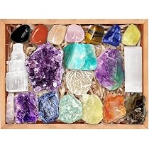 MARINE PURE CRYSTAL PREMIUM 4本セットとバスボール他 Aovila Premium Crystals and Healing Stones for Beginners in Wooden
