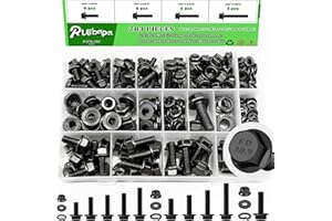 Ruibapa 283Pcs Metric Flange Bolt Assortment,M6x1.0,M8x1.25, M10x1.5 (12mm to 30mm) Bolts and Nuts Assortment,10.9 Black Zinc Galvanized,Bolt Kit