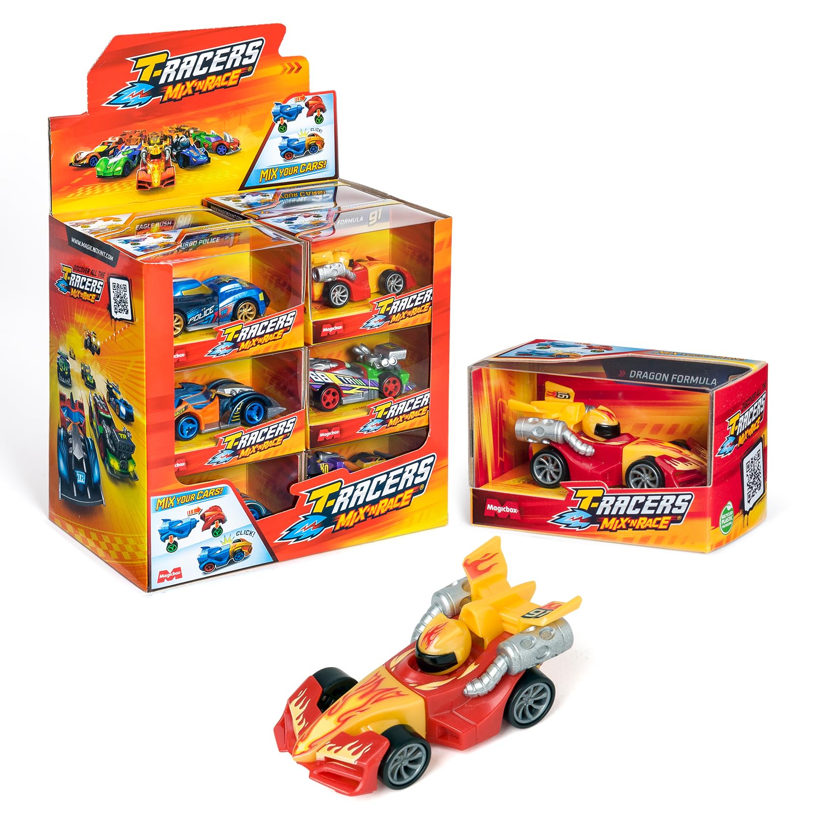 T-RACERS Mix ´N Race – Collection of 12 collectible cars. Each car can be split in two with interchangeable parts and wheels. Collection 1/2 — image 1