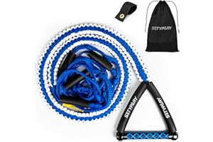 SETYPARY 25ft Wakesurf Rope and Handle, Floating Wake Surf, 6 Section Removeable Surf Tow