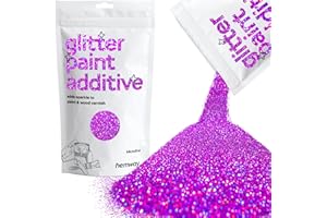 Hemway Glitter Paint Additive Crystals for Acrylic Emulsion Paint, Interior & Exterior Walls, Wood, Varnish, Matt, Gloss, Furniture 100g / 3.5oz - Microfine (1/256" 0.004" 0.1mm) - Purple Holographic