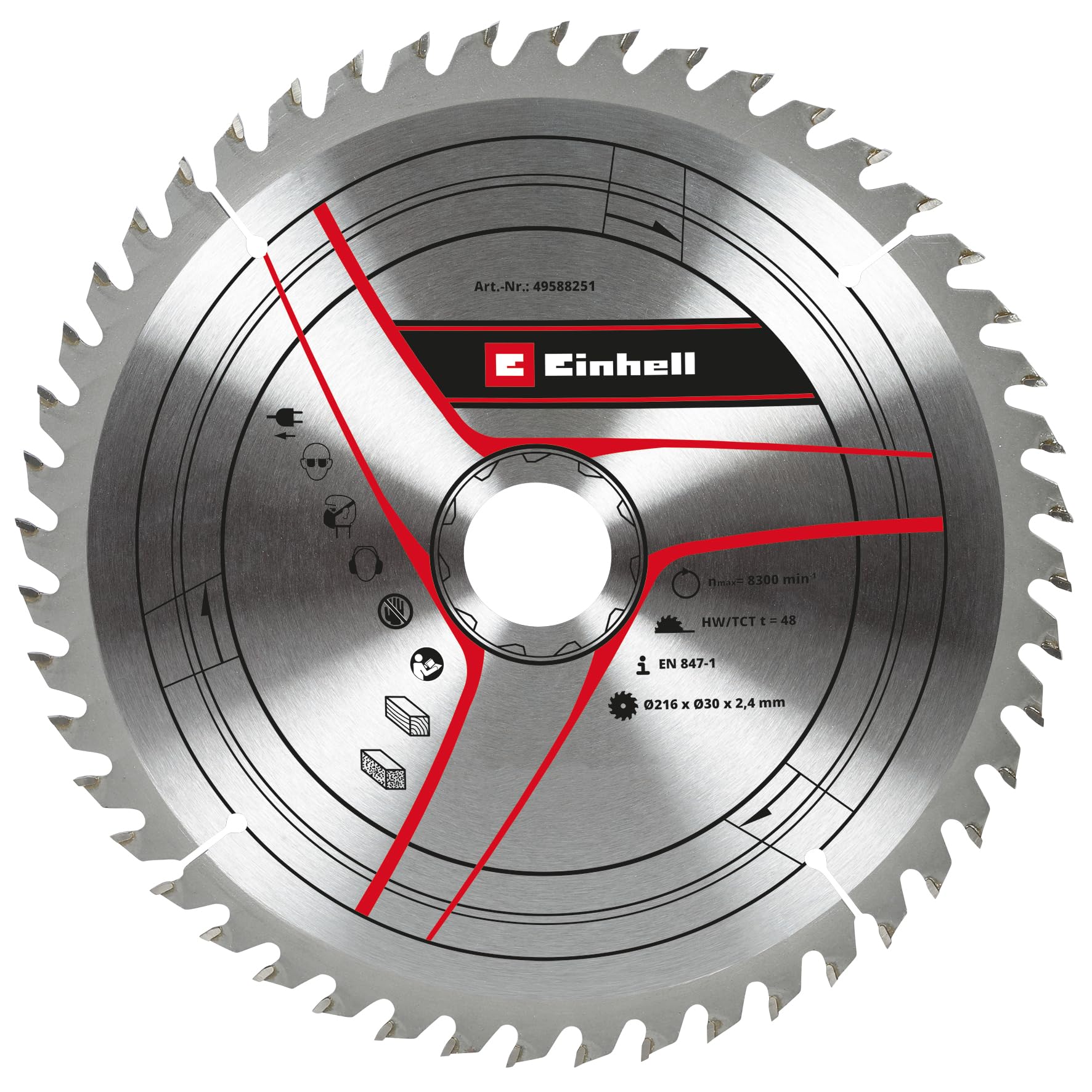 Einhell TCT Mitre Saw Blade 216mm 48T 30mm